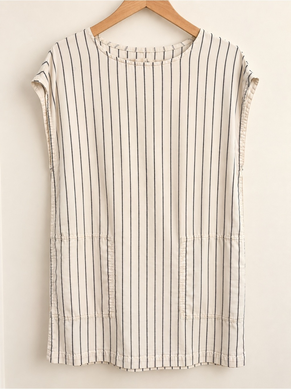Aritzia Wilfred Free Striped Tunic Shift Dress Pockets Size S